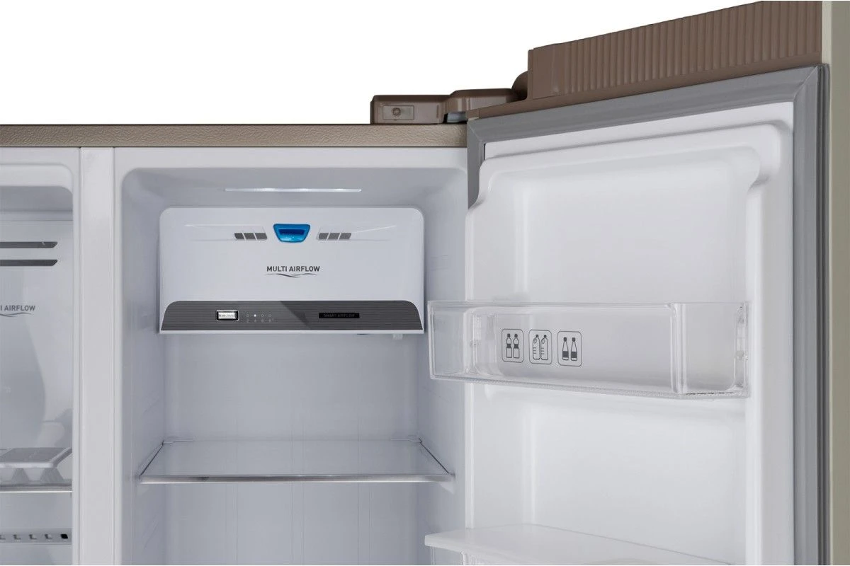 Отдельностоящий холодильник с инвертором и подачей воды Weissgauff WSBS 600 Be NoFrost Inverter Water Dispenser