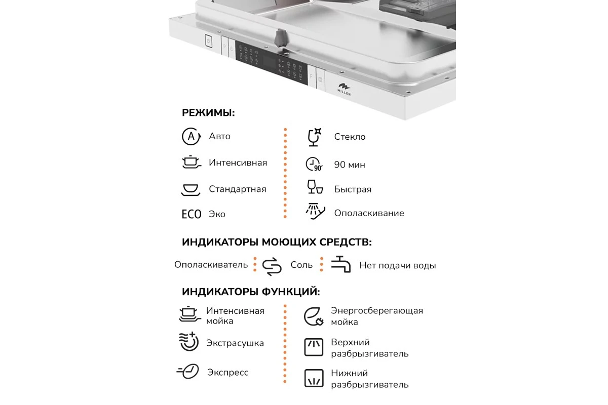 Встраиваемая посудомоечная машина Millen MDW 451