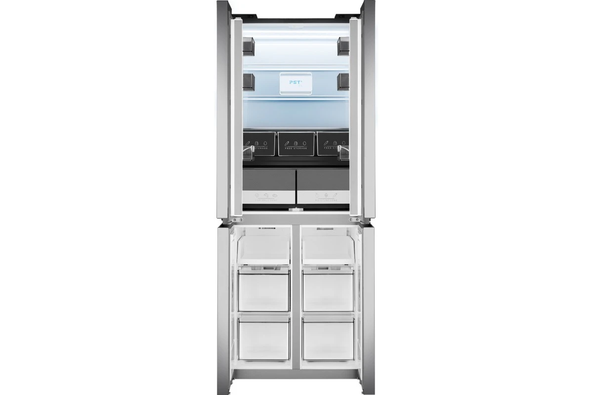 Отдельностоящий холодильник с инвертором Weissgauff WCD 480 Total NoFrost Inverter Silk Inox Built-in
