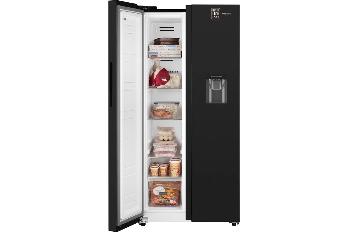 Отдельностоящий холодильник с инвертором и подачей воды Weissgauff WSBS 600 B NoFrost Inverter Water Dispenser