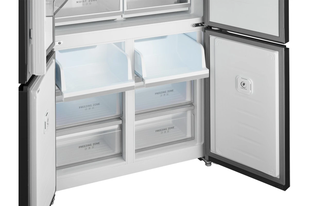 Отдельностоящий холодильник с инвертором Weissgauff WCD 510 Built-in Inverter NoFrost Black Glass