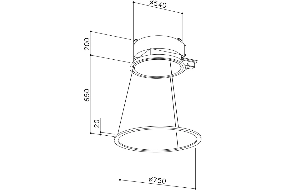 Вытяжка потолочная Sirius SLT 973 HALO EM LIGHT