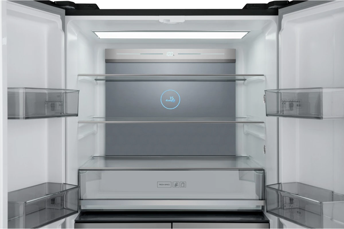 Отдельностоящий холодильник с инвертором Weissgauff WCD 590 Nofrost Inverter Premium EcoFresh Rock Glass