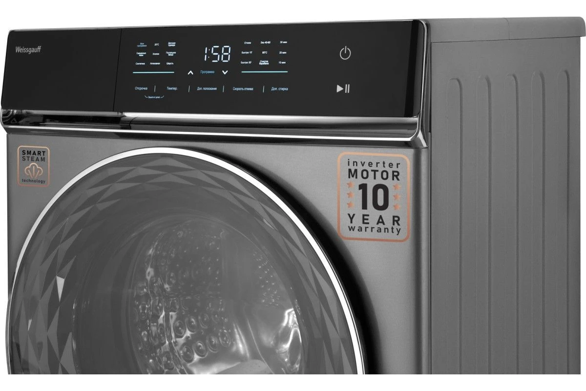 Стиральная машина с инвертором и паром Weissgauff WM 879 Diamond Inverter Steam
