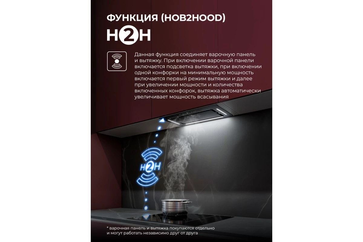Вытяжка кухонная встраиваемая LEX AURA 600 Inverter BL