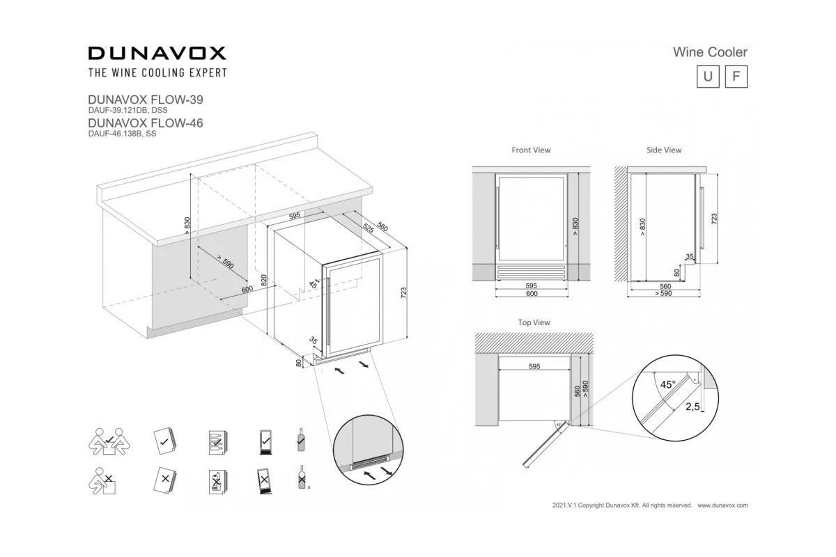 Винный шкаф Dunavox DAUF-46.138SS