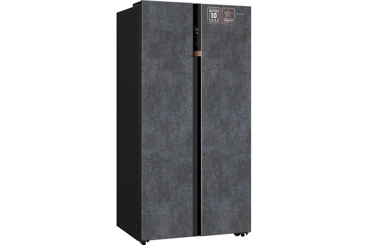 Отдельностоящий холодильник с инвертором Weissgauff WSBS 590 NoFrost Inverter Premium Rock Glass
