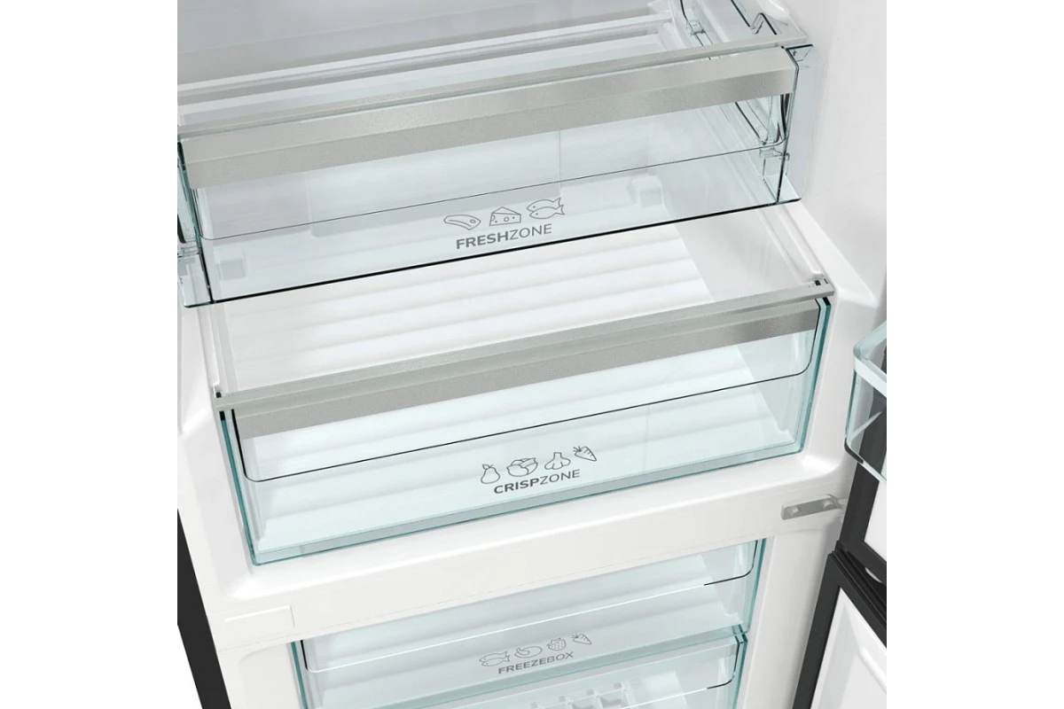 Отдельностоящий двухкамерный холодильник Gorenje NRK6201SYBK