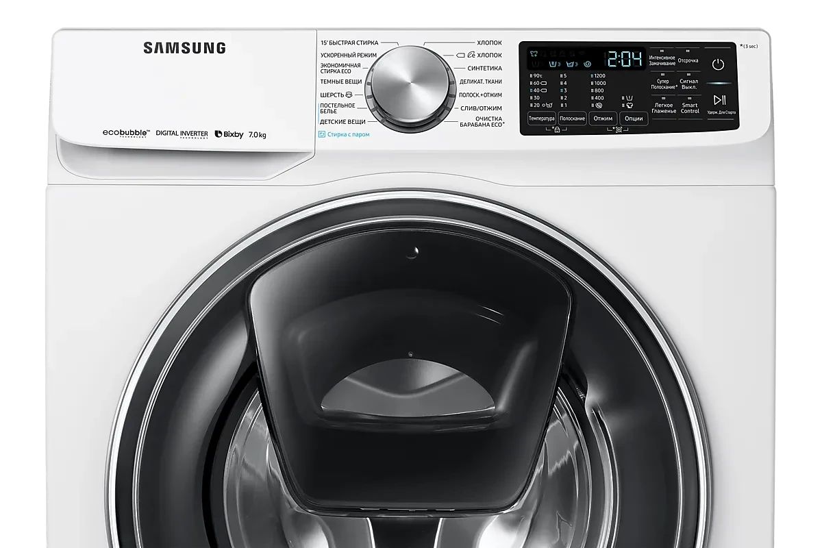 Стиральная машина Samsung WW70R62LVSWDLP (AddWash и Eco Bubble)