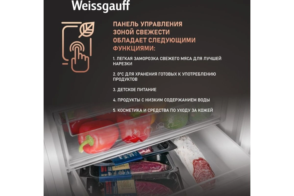 Отдельностоящий холодильник с инвертором Weissgauff WRK 185 Total NoFrost Inverter White