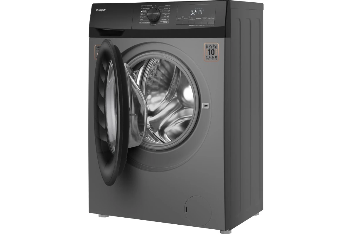 Стиральная машина с инвертором и паром Weissgauff WM 4947 DC Inverter Steam Grey