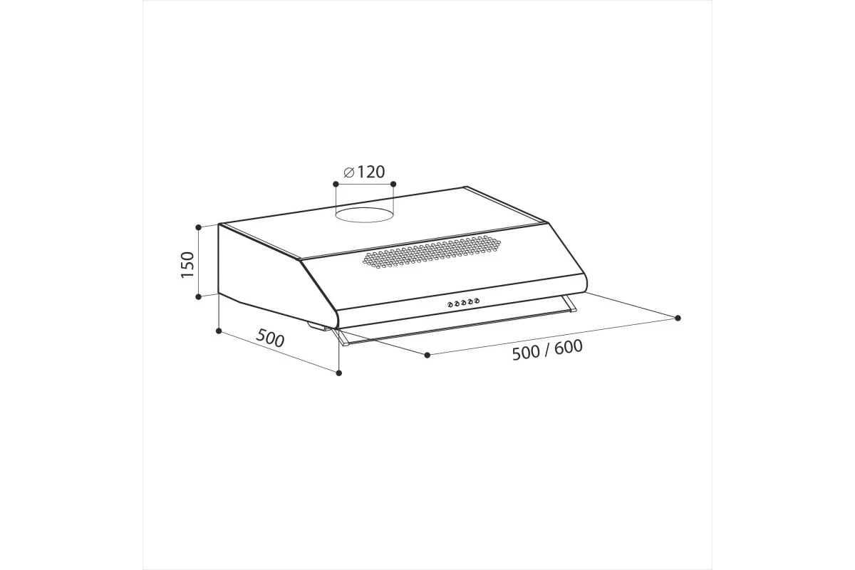 Плоская кухонная вытяжка LEX Simple 2M 600 Inox