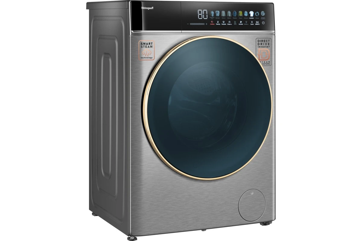 Стиральная машина с сушкой Weissgauff WMD 58411 Direct Drive Inverter Premium Steam Steel