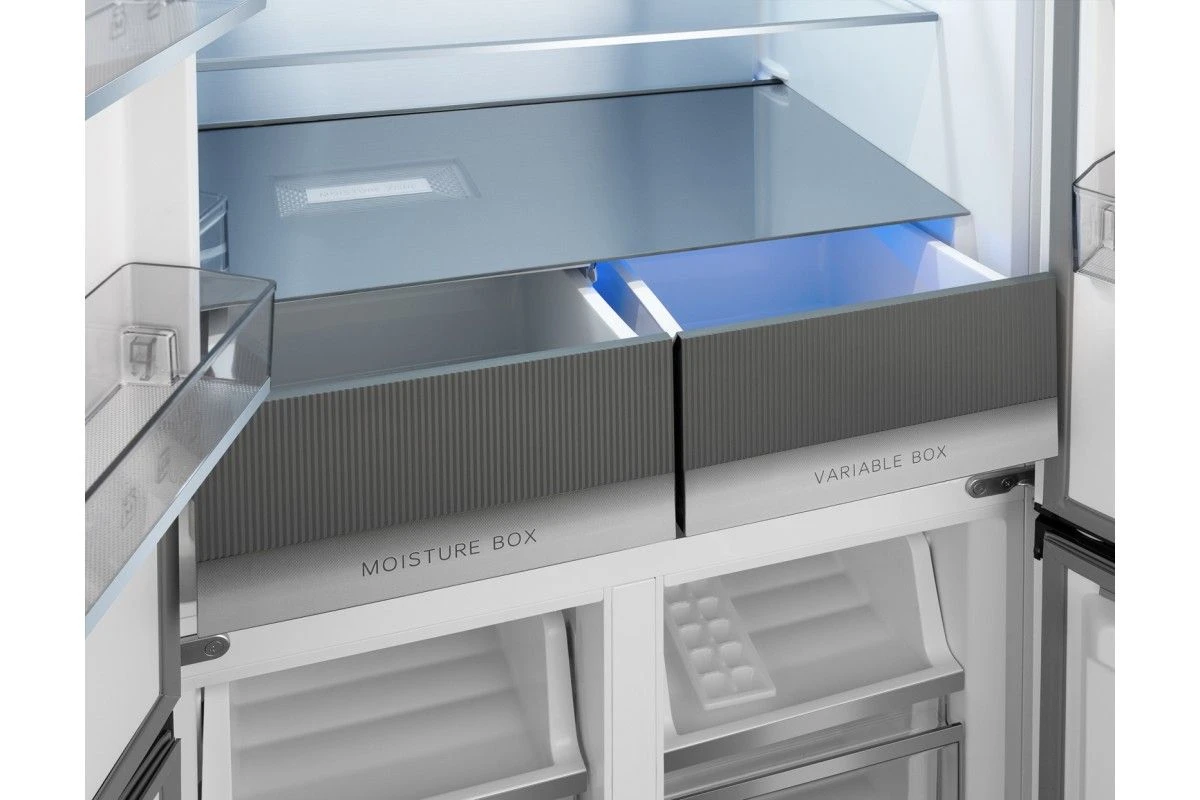 Отдельностоящий холодильник с инвертором Weissgauff WCD 450 Rock Glass NoFrost Inverter