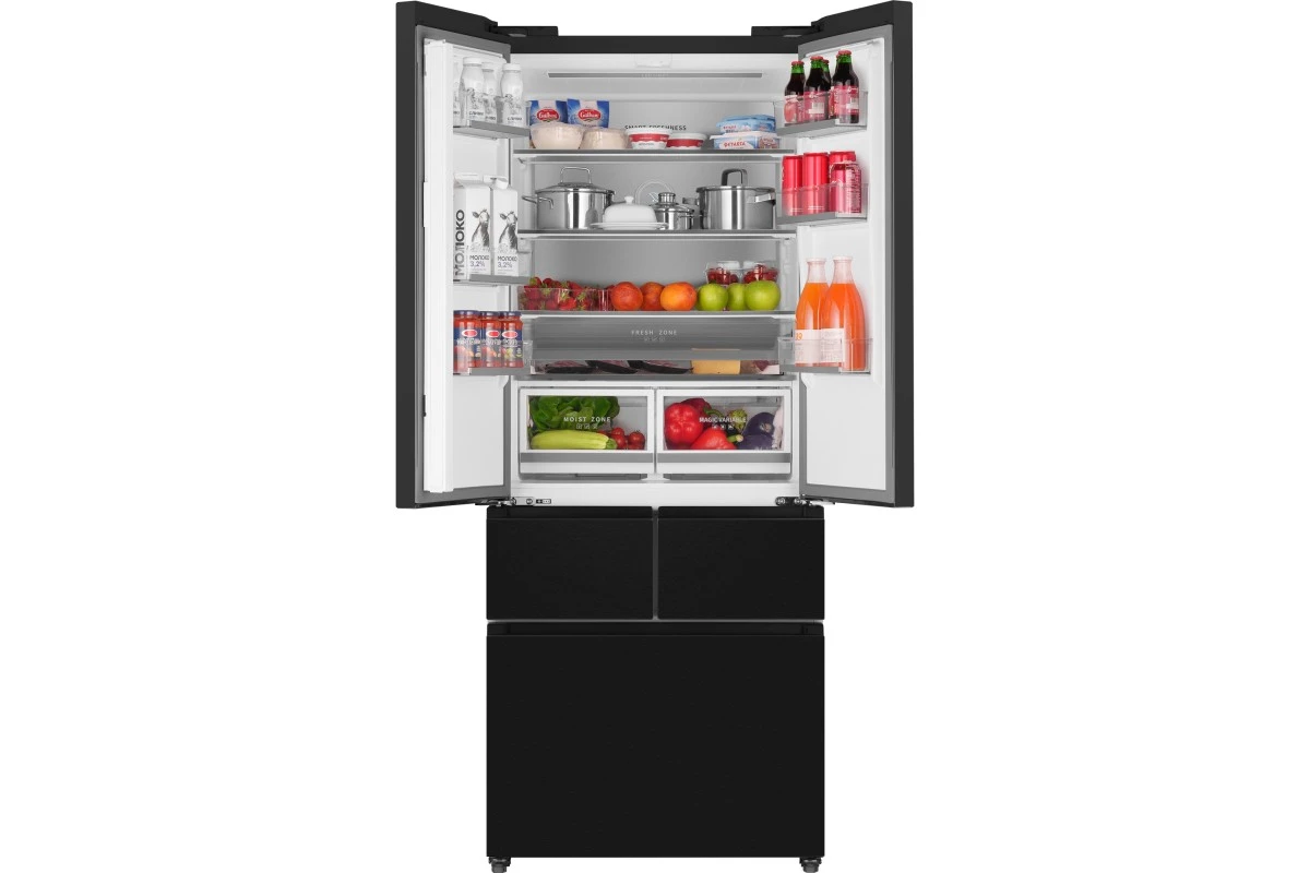 Отдельностоящий холодильник Weissgauff WFD 450 Built-in Inverter NoFrost Dark Inox