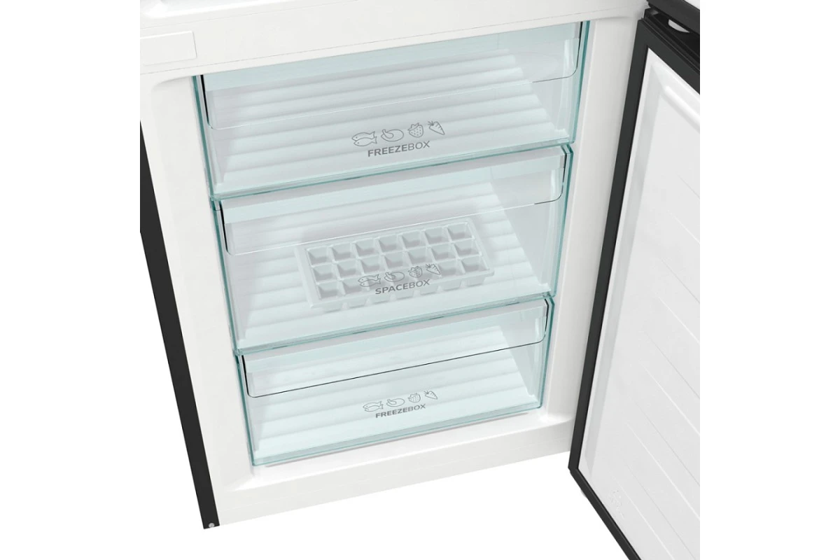 Отдельностоящий двухкамерный холодильник Gorenje NRK6201SYBK
