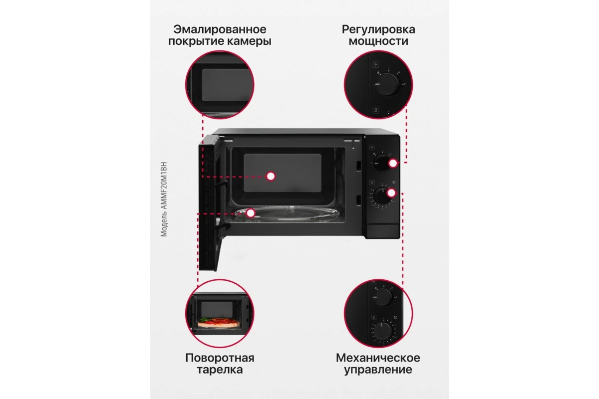 Отдельностоящая микроволновая печь Hansa AMMF20M1BH