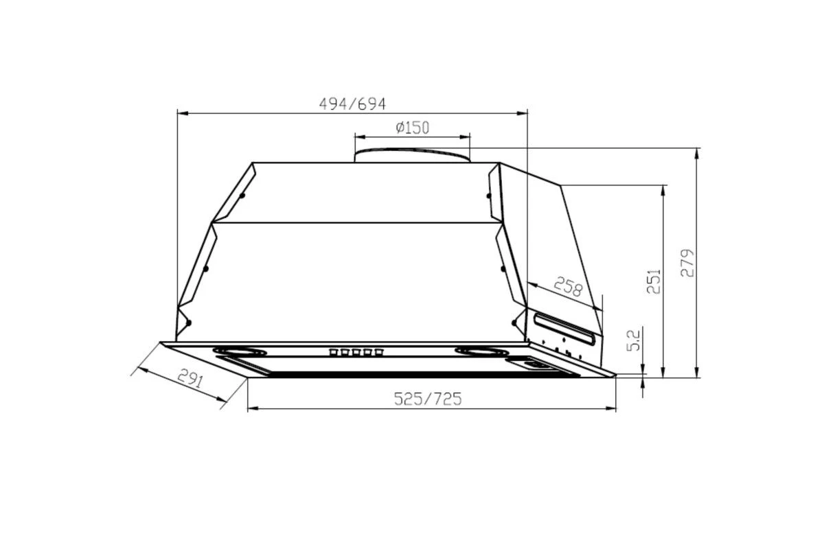 Встраиваемая кухонная вытяжка LEX GS BLOC P 600 Inox
