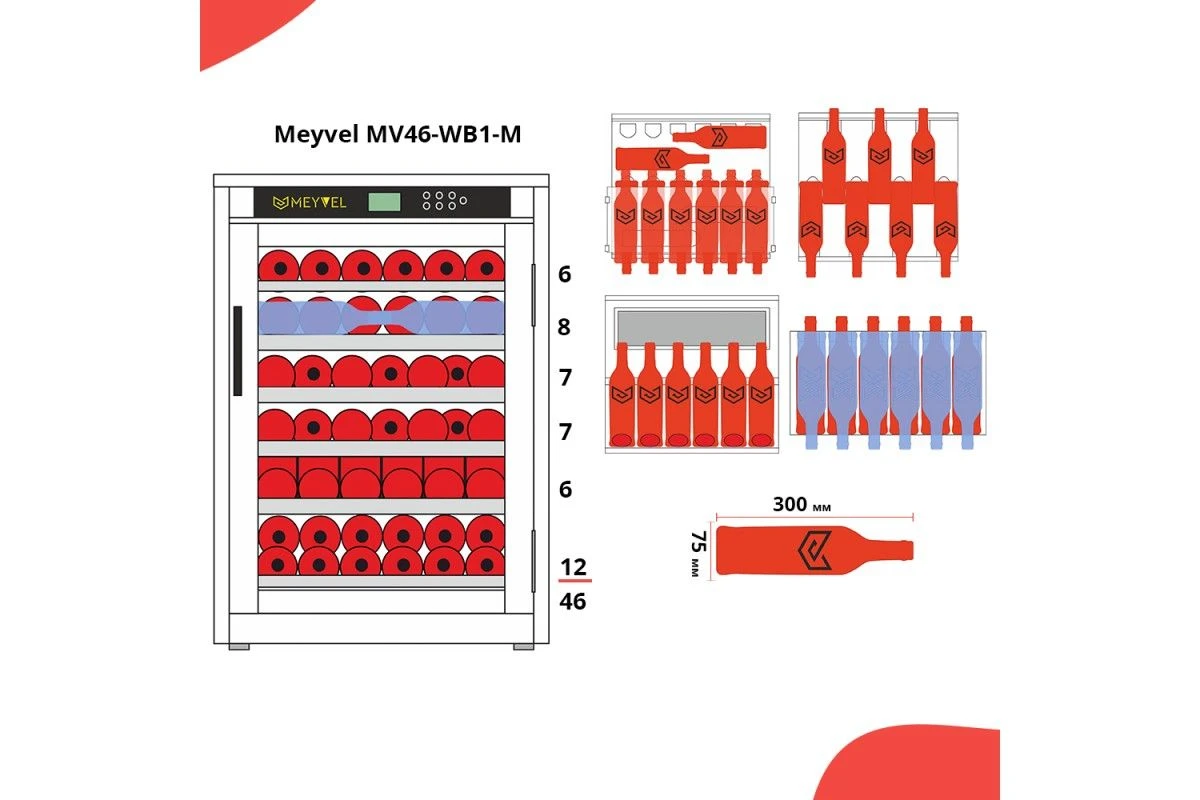 Винный шкаф Meyvel MV46-WB1-M