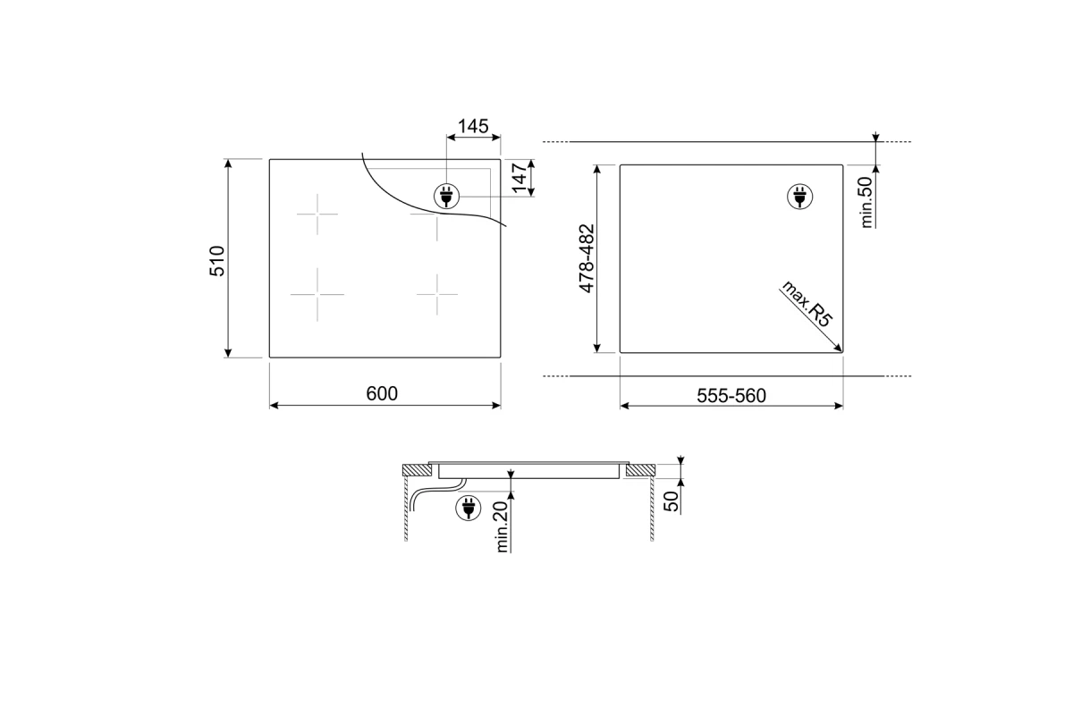 Варочная панель Smeg SIM3644MWH