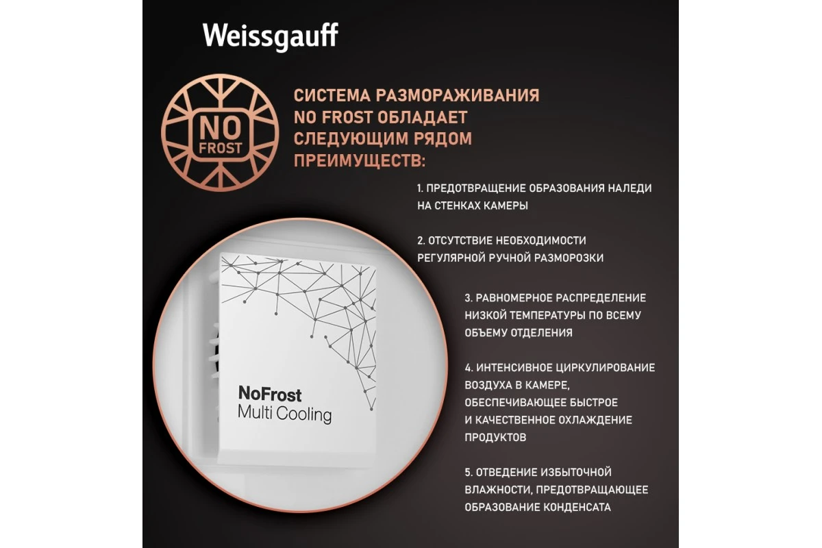 Встраиваемый холодильник Weissgauff WRKI 178 NFM