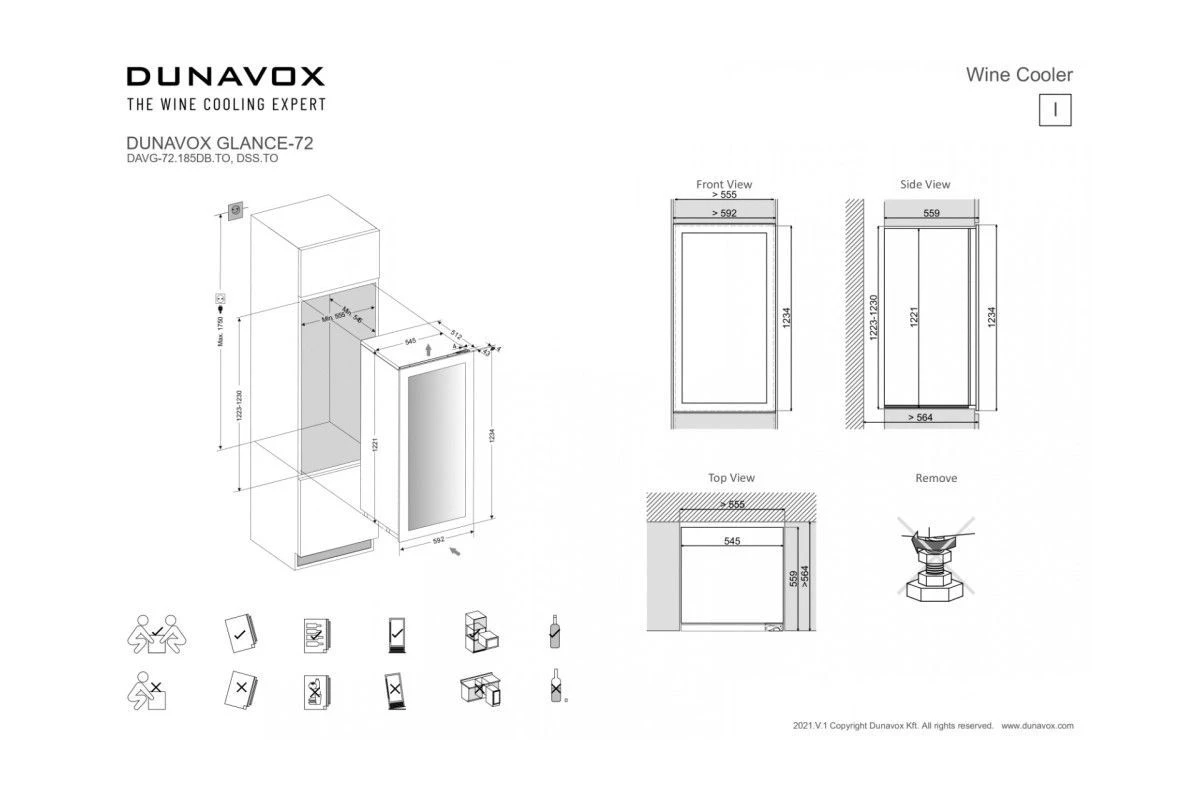 Винный шкаф Dunavox DAVG-72.185DB.TO