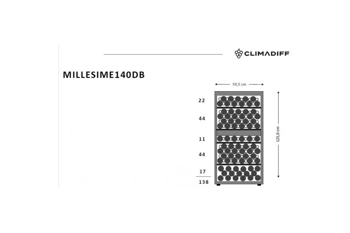 Двухзонный винный шкаф Climadiff MILLESIME140DB