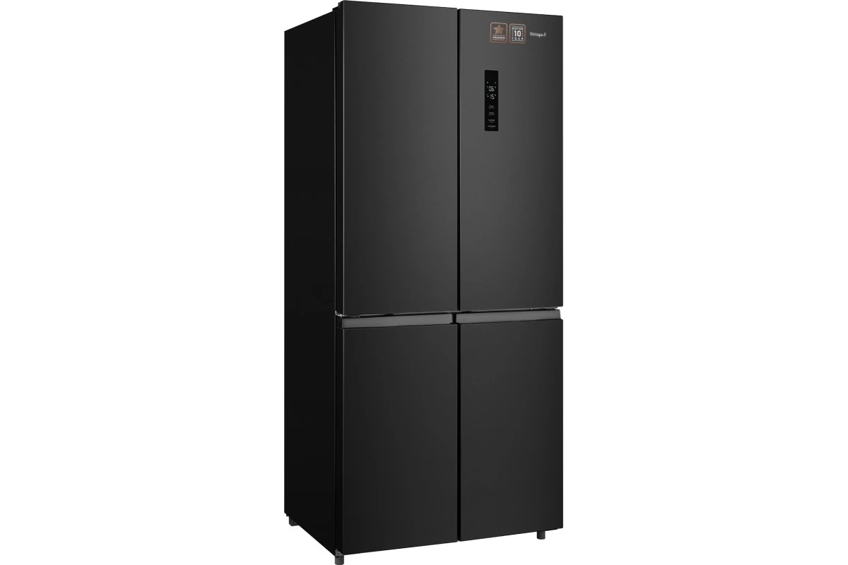 Отдельностоящий холодильник с инвертором Weissgauff WCD 590 Nofrost Inverter Premium Ecofresh Dark Inox