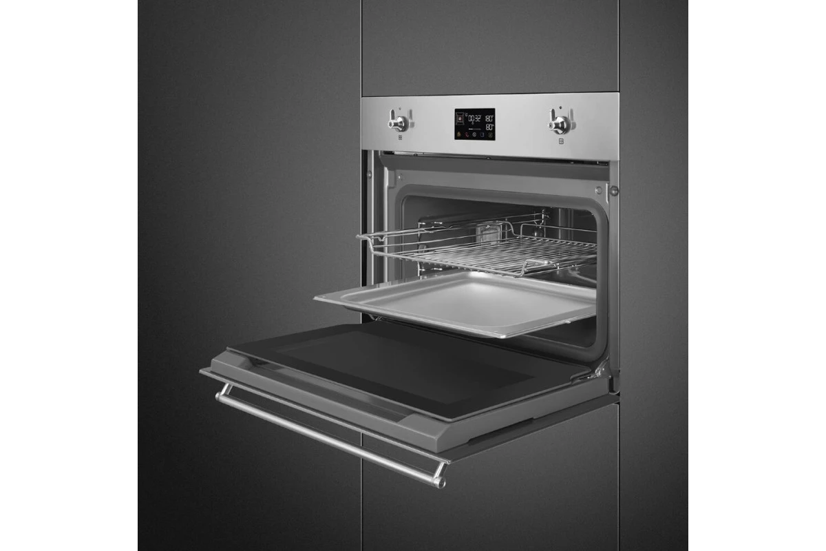 Компактный духовой шкаф с пароваркой Smeg SO4302S3X