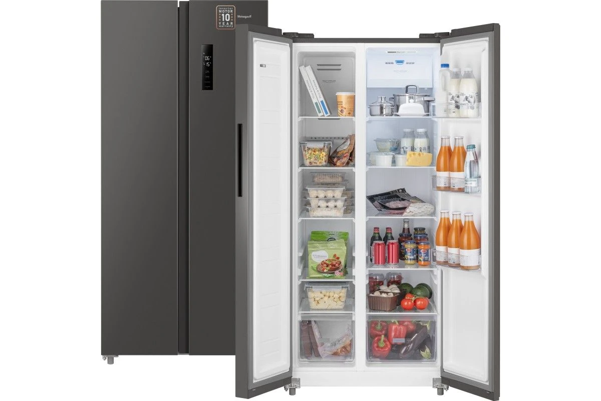 Отдельностоящий холодильник с инвертором Weissgauff WSBS 500 Inverter NoFrost Dark Grey