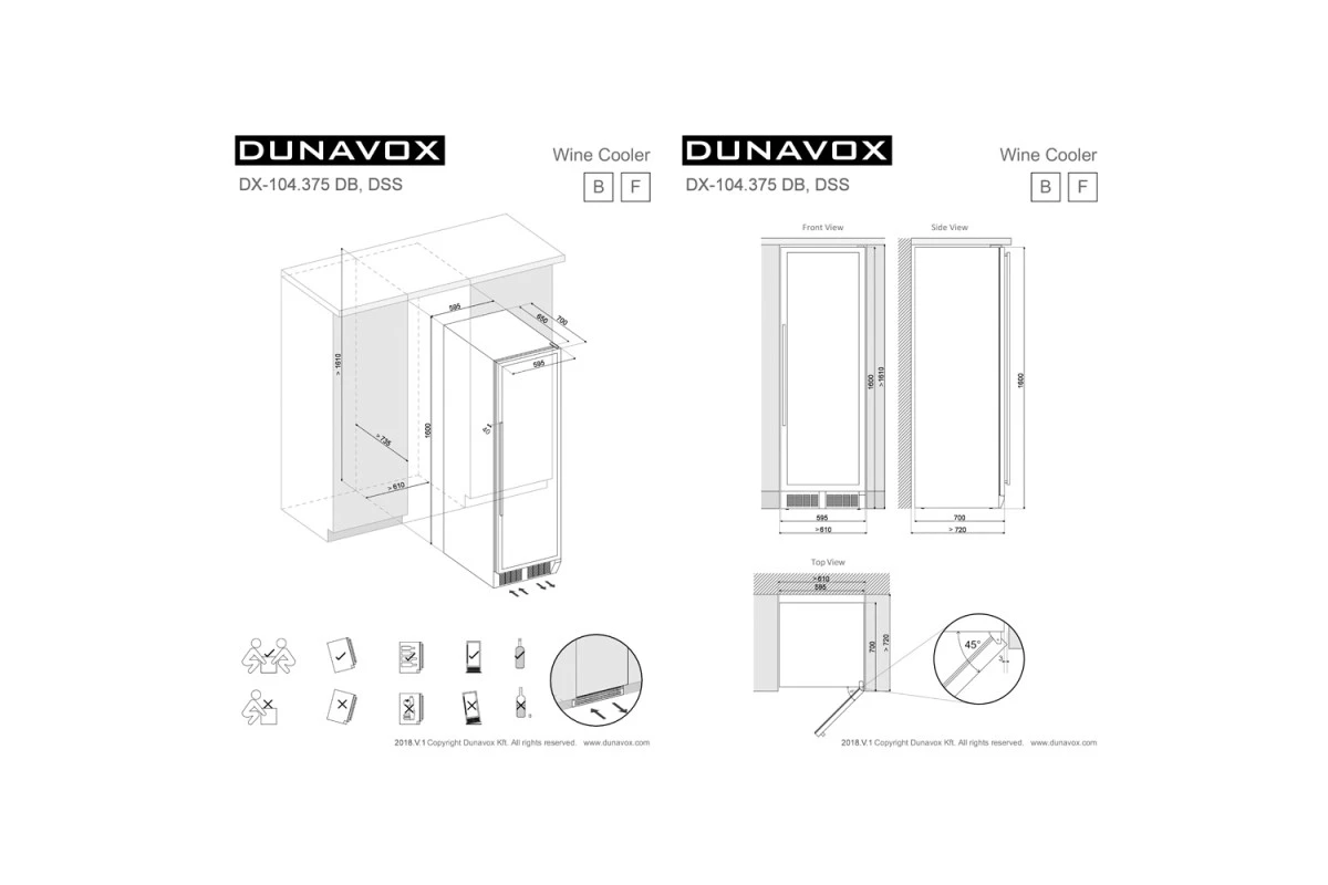 Винный шкаф Dunavox DX-104.375DB
