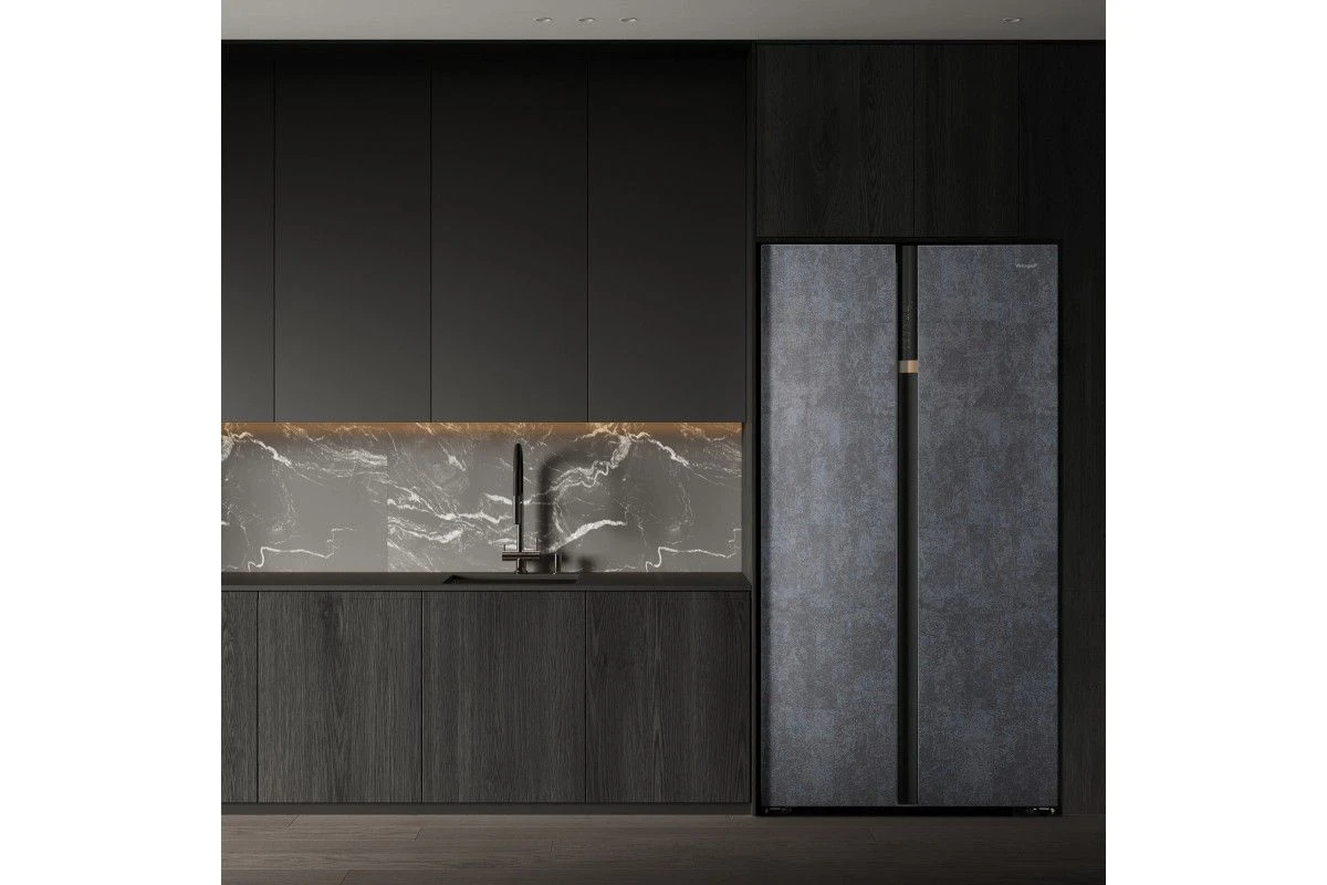 Отдельностоящий холодильник с инвертором Weissgauff WSBS 590 NoFrost Inverter Premium Rock Glass