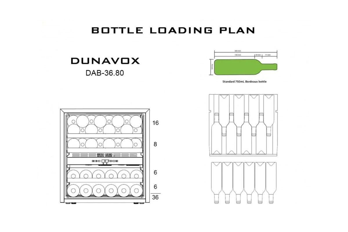 Винный шкаф Dunavox DAB-36.80DW