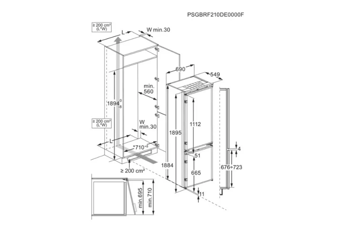 Встраиваемый холодильник Electrolux ENG7TE75S