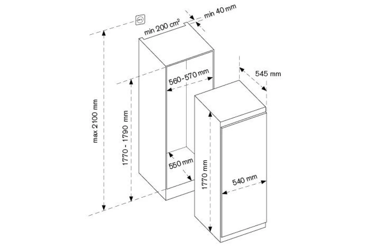 Встраиваемый холодильник Bertazzoni LRD603UBNPVC/20