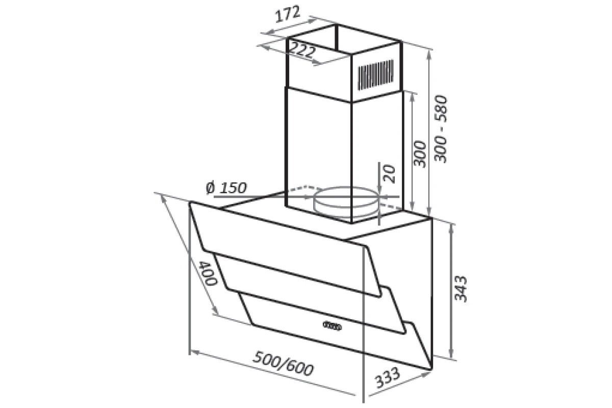 Кухонная вытяжка HOMSair VERTICAL 60 черный