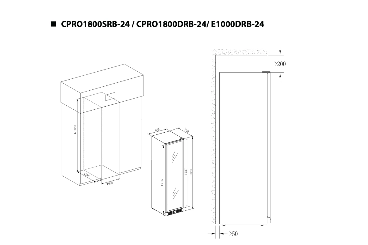 Винный шкаф Temptech Elegance E1000DRB-24
