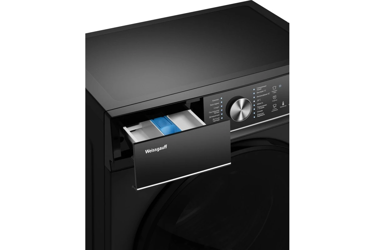 Стиральная машина с инвертором и паром Weissgauff WM 47148 DC Inverter Steam Black