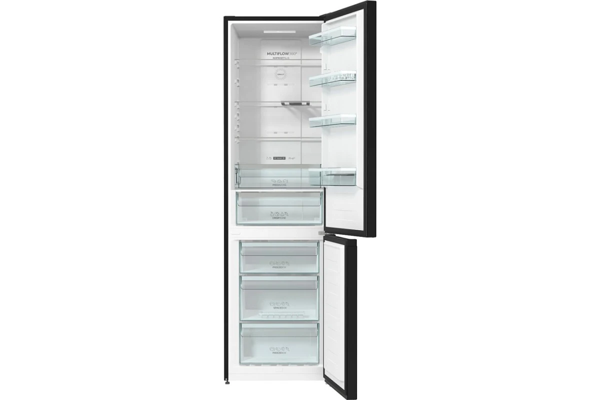 Отдельностоящий двухкамерный холодильник Gorenje NRK6201SYBK