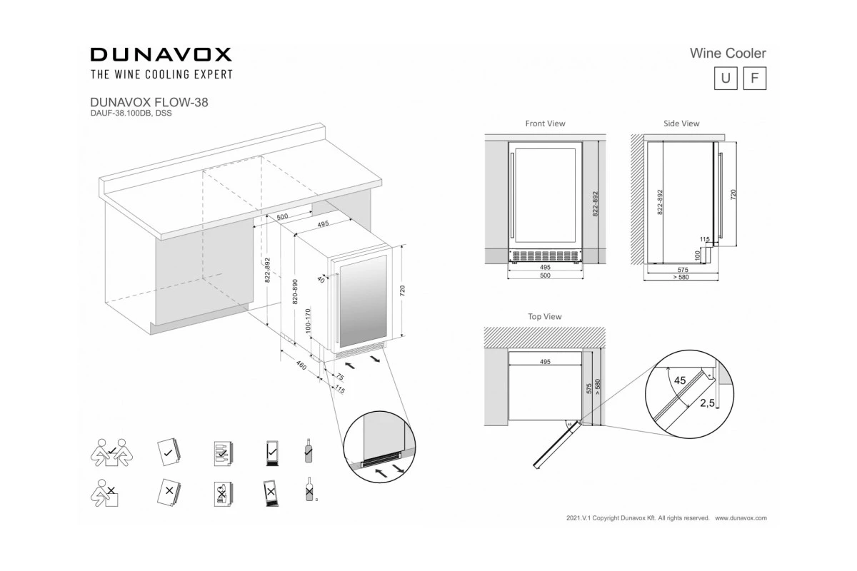 Винный шкаф Dunavox DAUF-38.100DB