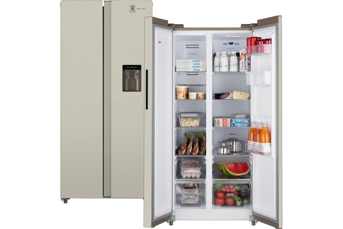 Отдельностоящий холодильник с инвертором и подачей воды Weissgauff WSBS 600 Be NoFrost Inverter Water Dispenser