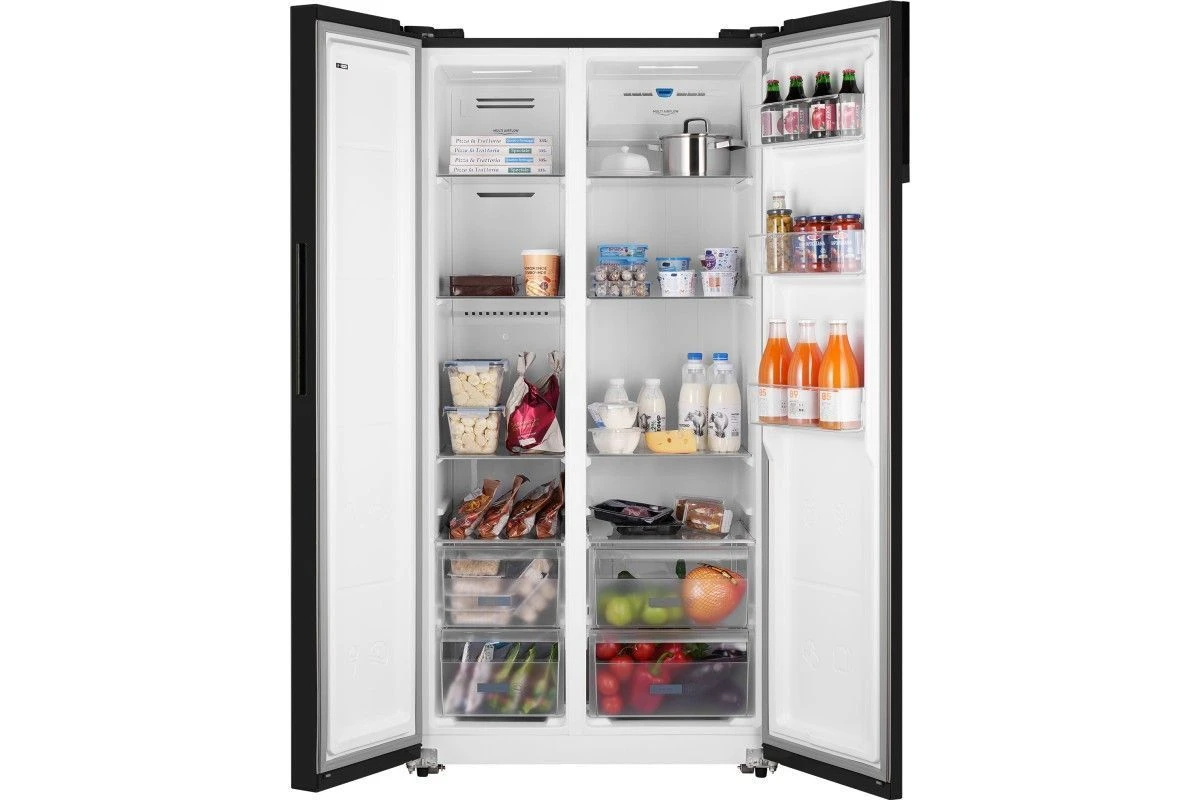Отдельностоящий холодильник с инвертором Weissgauff WSBS 600 NoFrost Inverter Rock Glass
