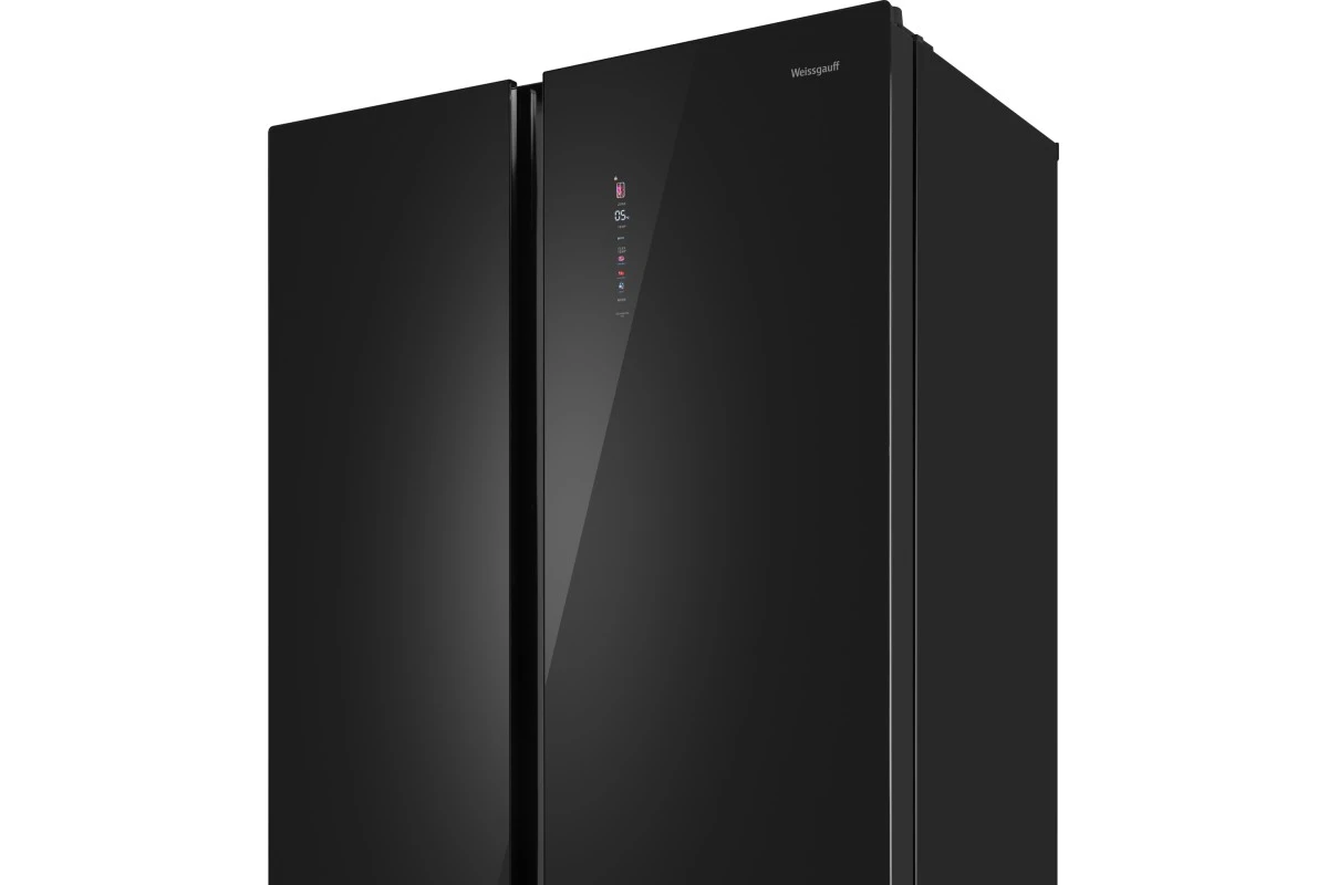 Отдельностоящий холодильник с инвертором Weissgauff WSBS 1036 Inverter NoFrost Premium Black Glass