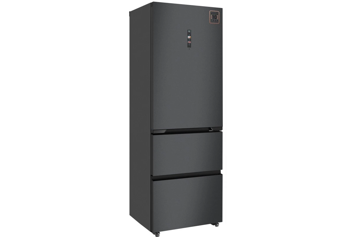 Отдельностоящий холодильник Weissgauff WFD 450 Total NoFrost Inverter Dark Grey Built-in