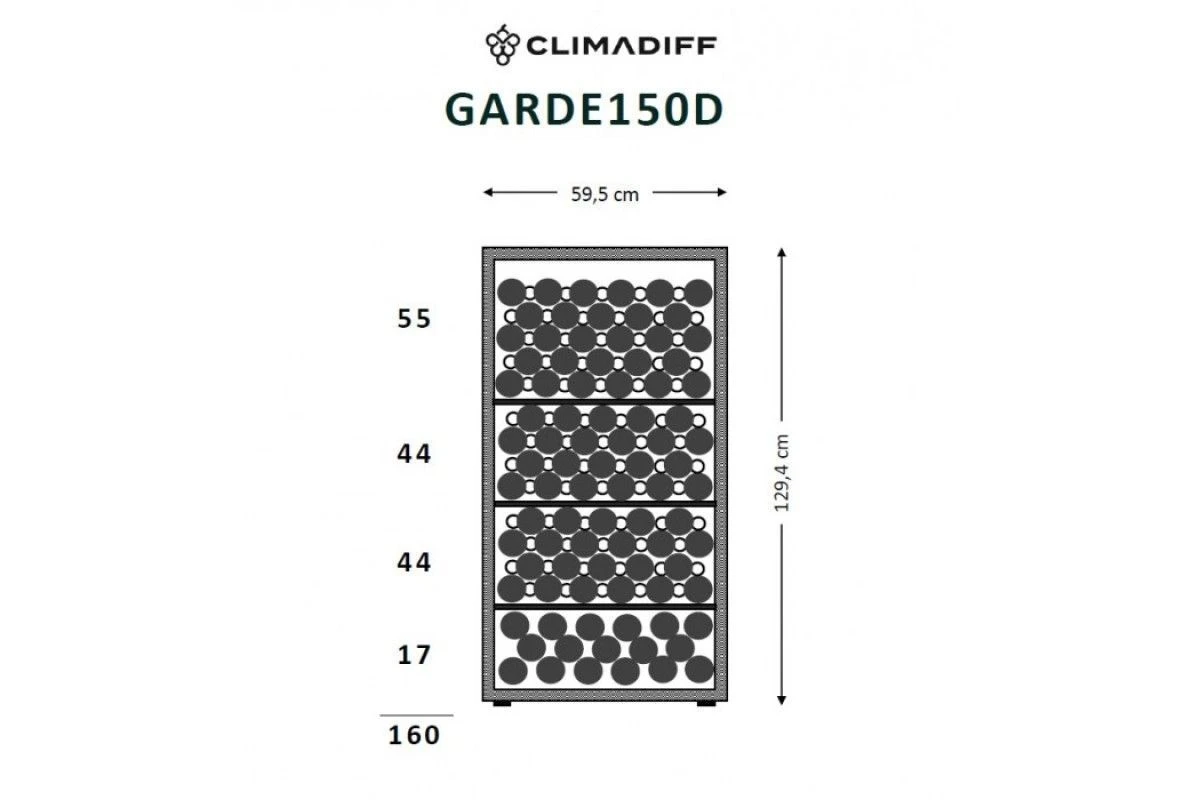 Монотемпературный винный шкаф Climadiff GARDE150D