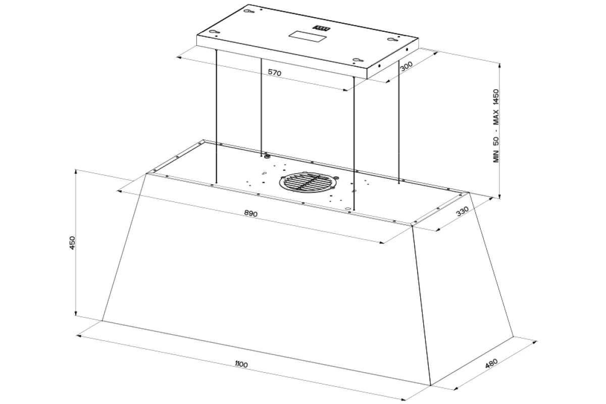 Островная вытяжка Faber CHLOE XL ISOLA CAST IRON F110 321.0506.538