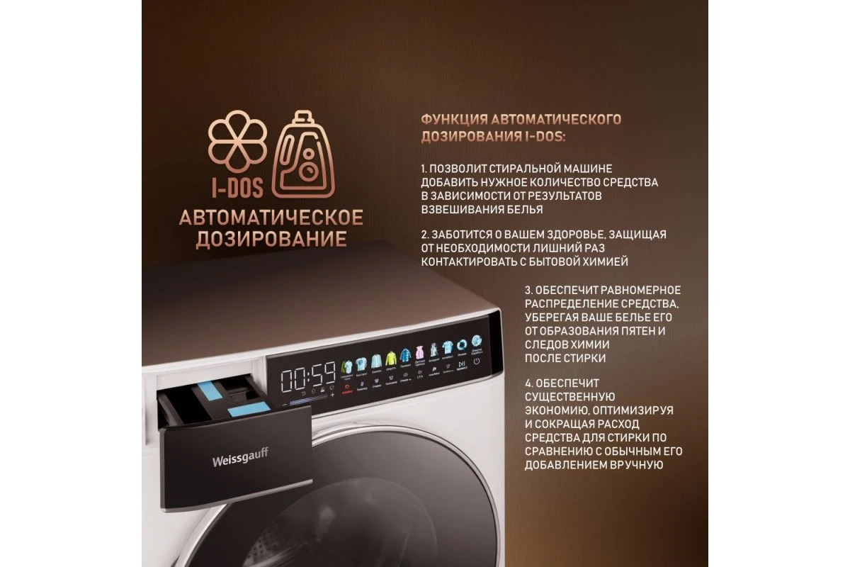 Стиральная машина с прямым приводом Weissgauff WM 58411 Direct Drive Inverter Premium Steam