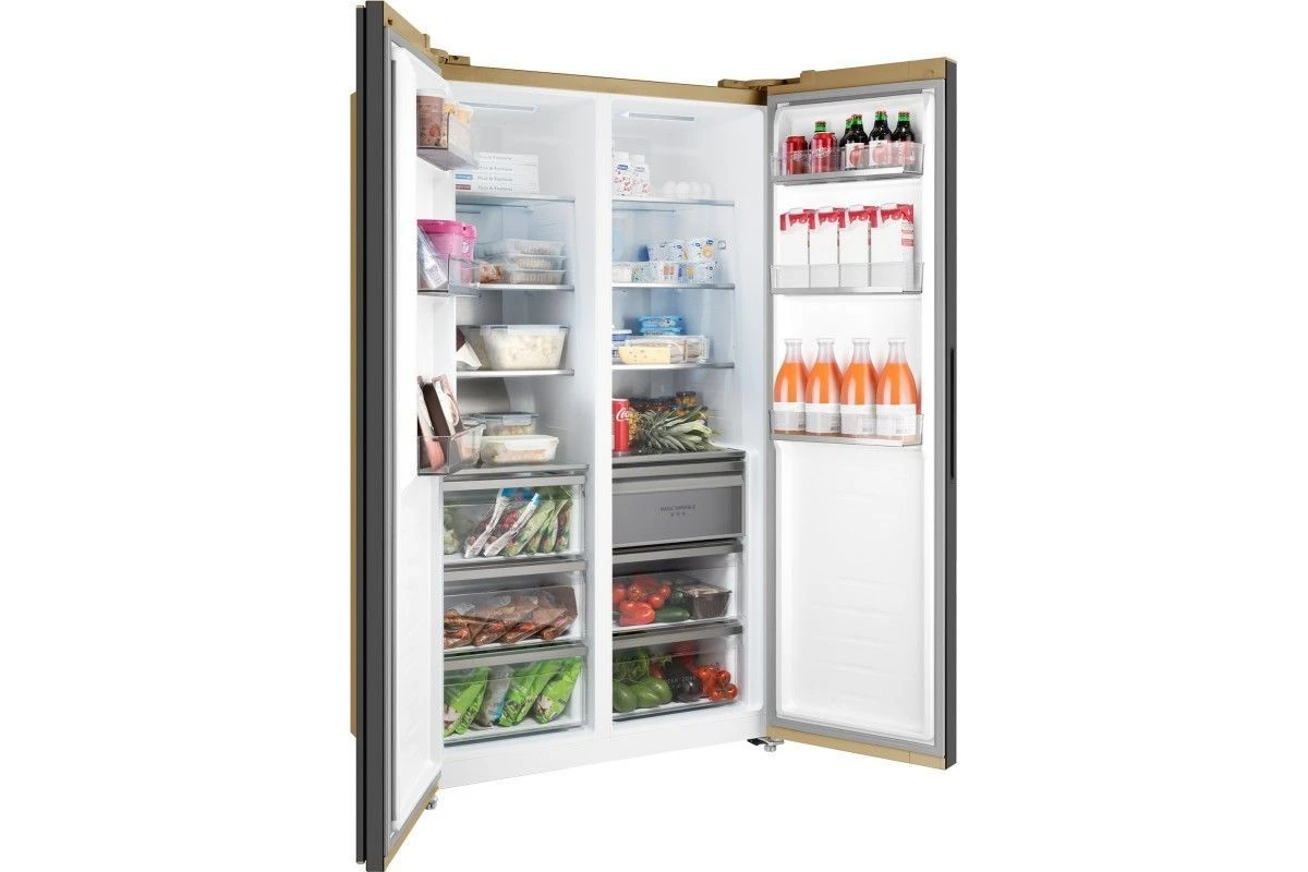 Отдельностоящий холодильник с инвертором Weissgauff WSBS 1036 Inverter NoFrost Premium Сhampagne Glass