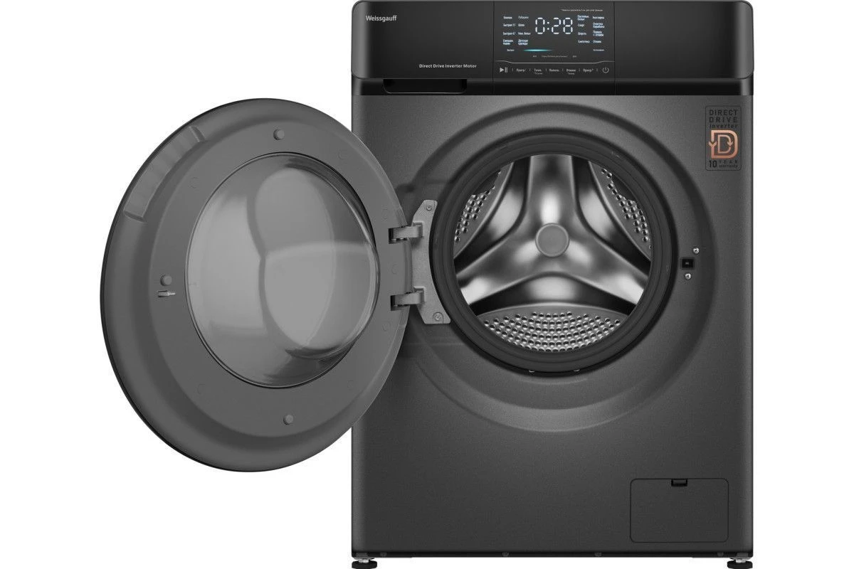 Стиральная машина с прямым приводом и инвертором Weissgauff WM 4927 Direct Drive Inverter Premium Deep Grey
