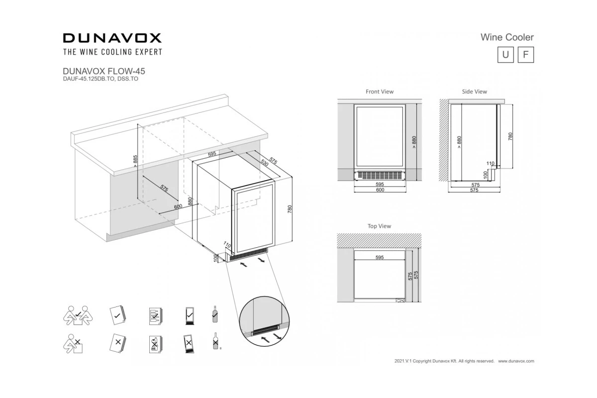 Винный шкаф Dunavox DAUF-45.125DSS.TO